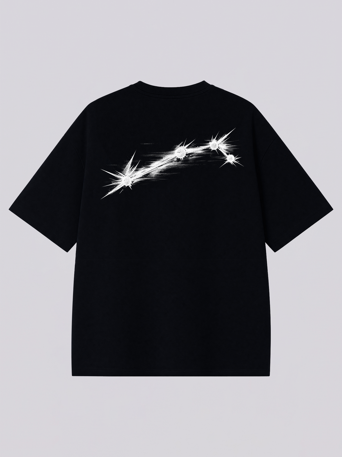 Aries dark aesthetic graphic tee - back print of the Aries constellation in sketch style