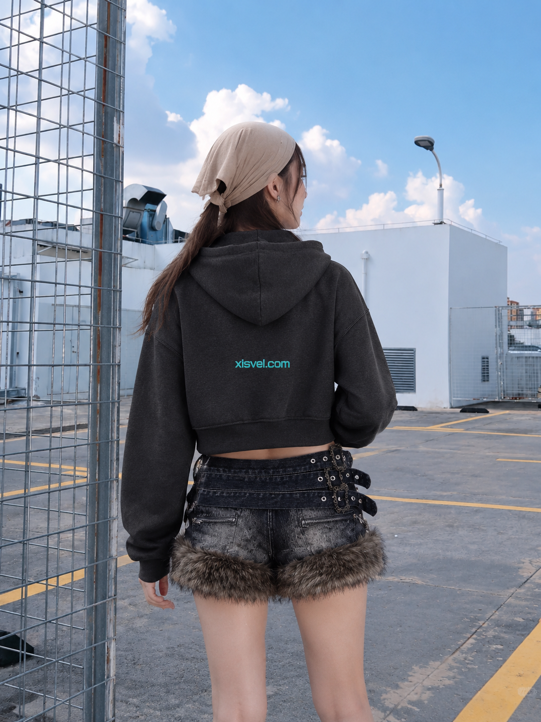 Women Cross Graphic Cropped Pullover Hoodie
