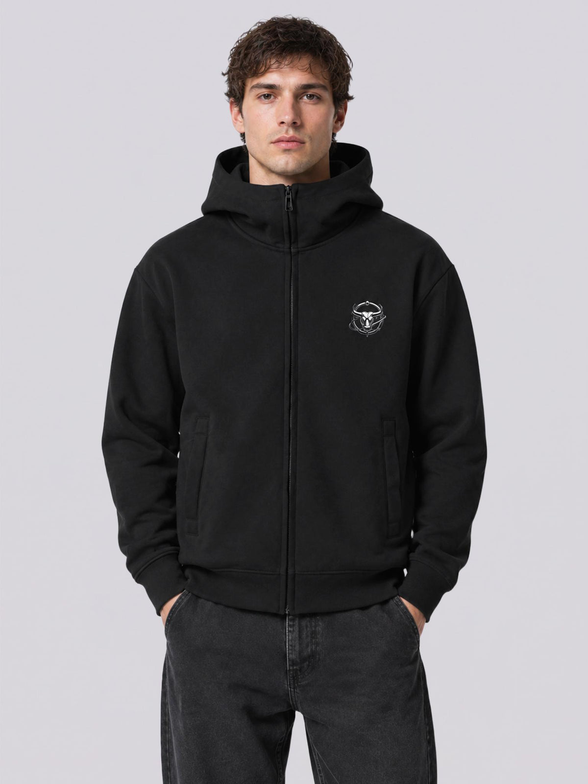 Unisex Taurus Gothic Graphic Full Zip Hoodie