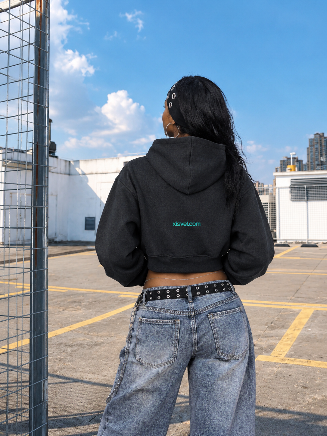 Women Cross Graphic Cropped Pullover Hoodie