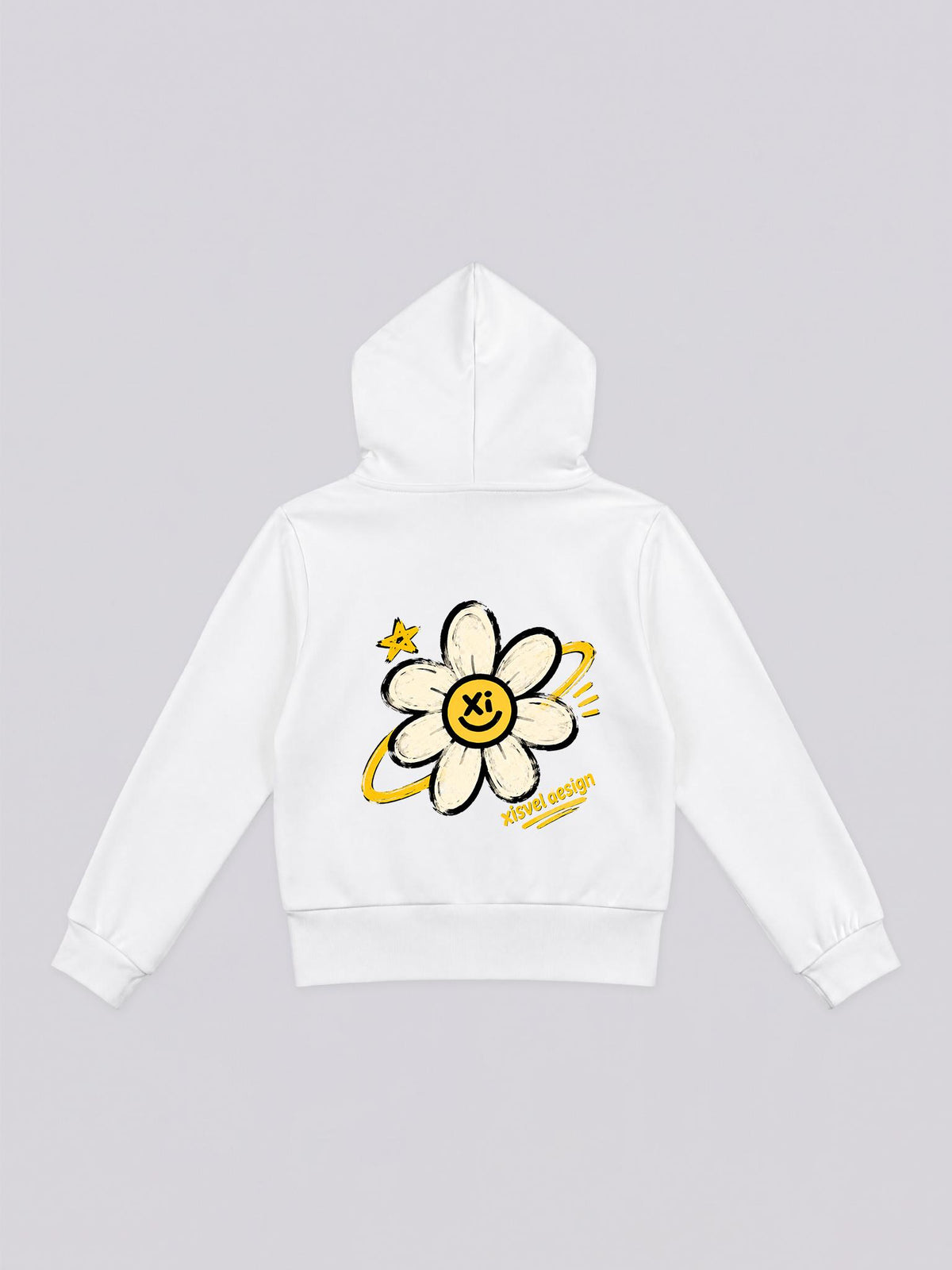 Women's Smiley Daisy Graphic Full Zip Hoodie