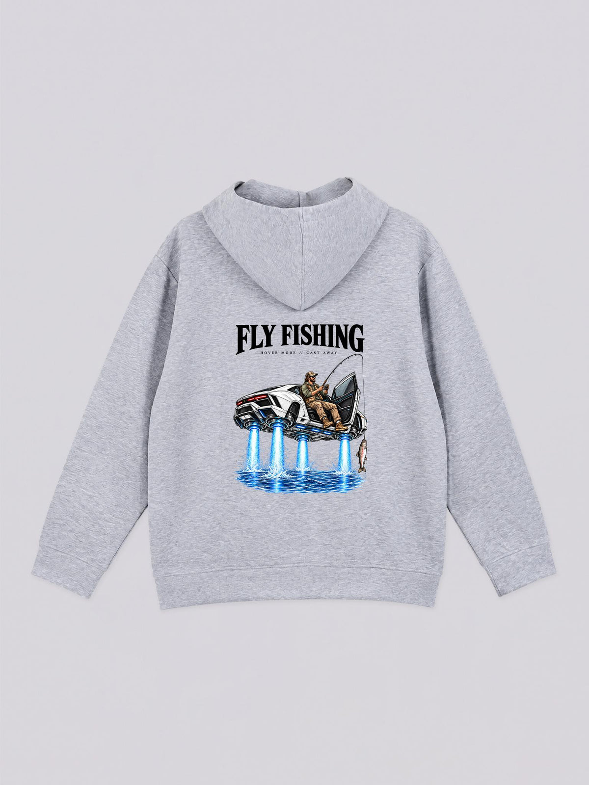 Unisex Fly Fishing Sports Car Graphic Full Zip Hoodie