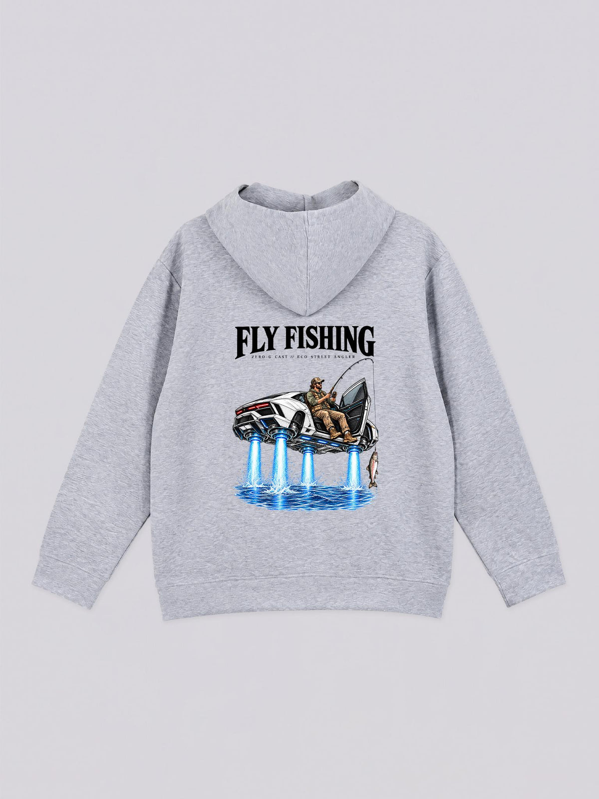 Unisex Fly Fishing Sports Car Graphic Full Zip Hoodie