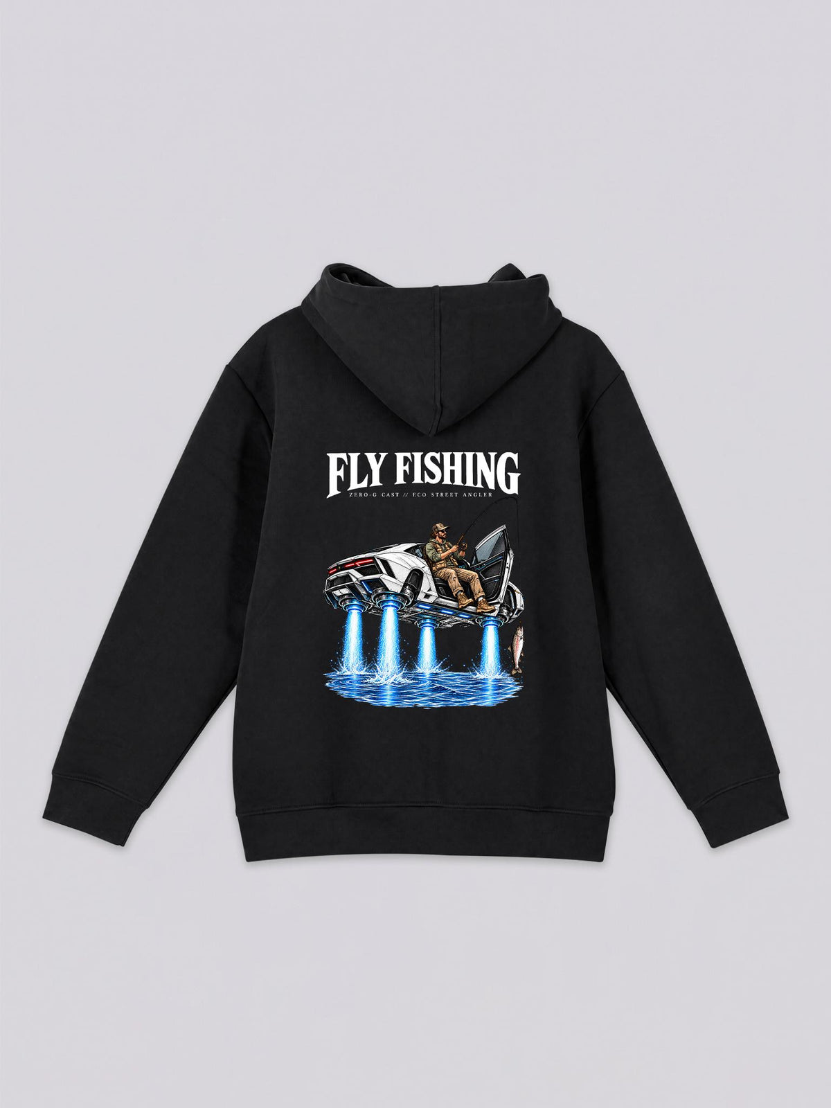 Unisex Fly Fishing Sports Car Graphic Full Zip Hoodie