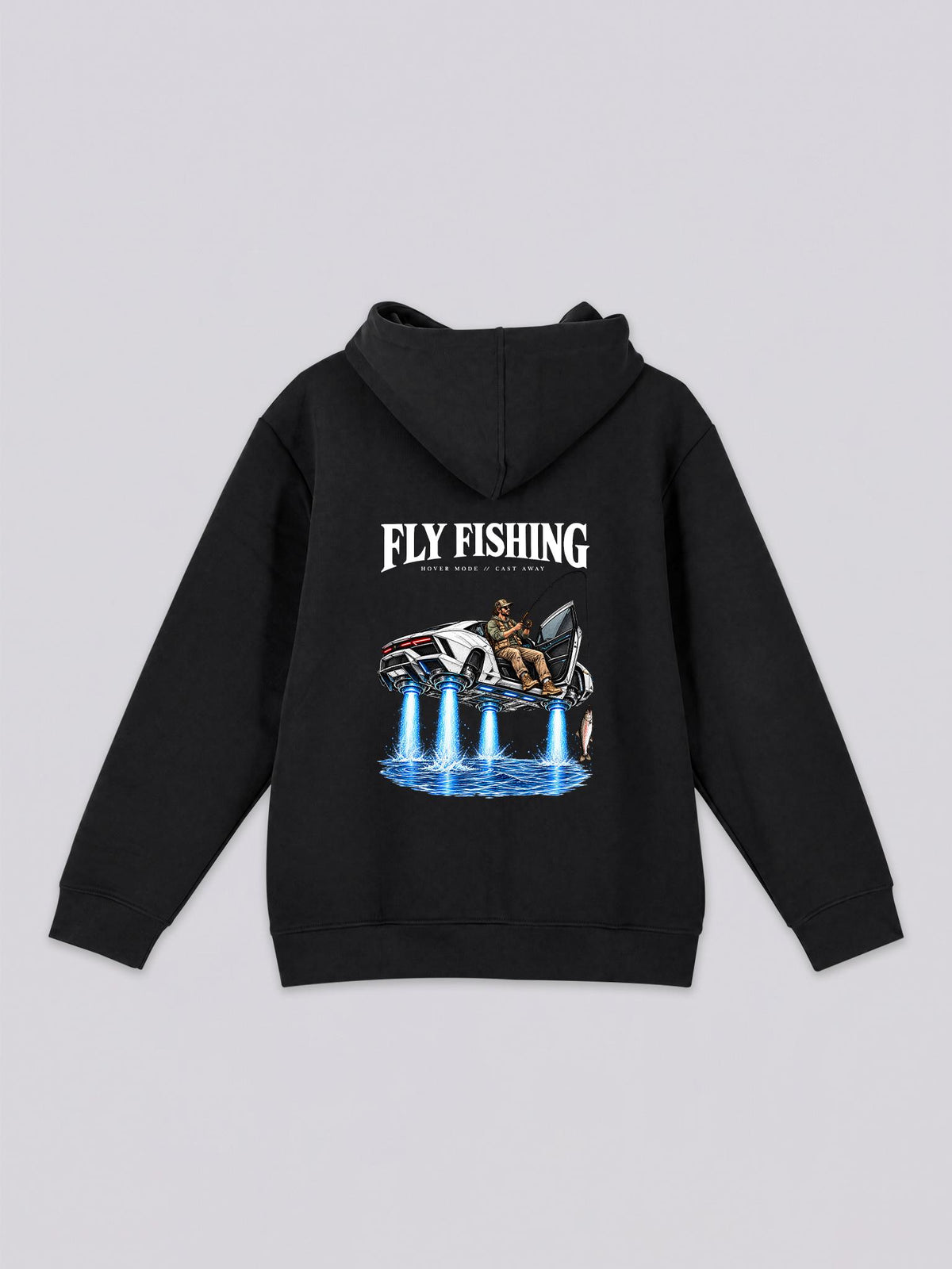 Unisex Fly Fishing Sports Car Graphic Full Zip Hoodie