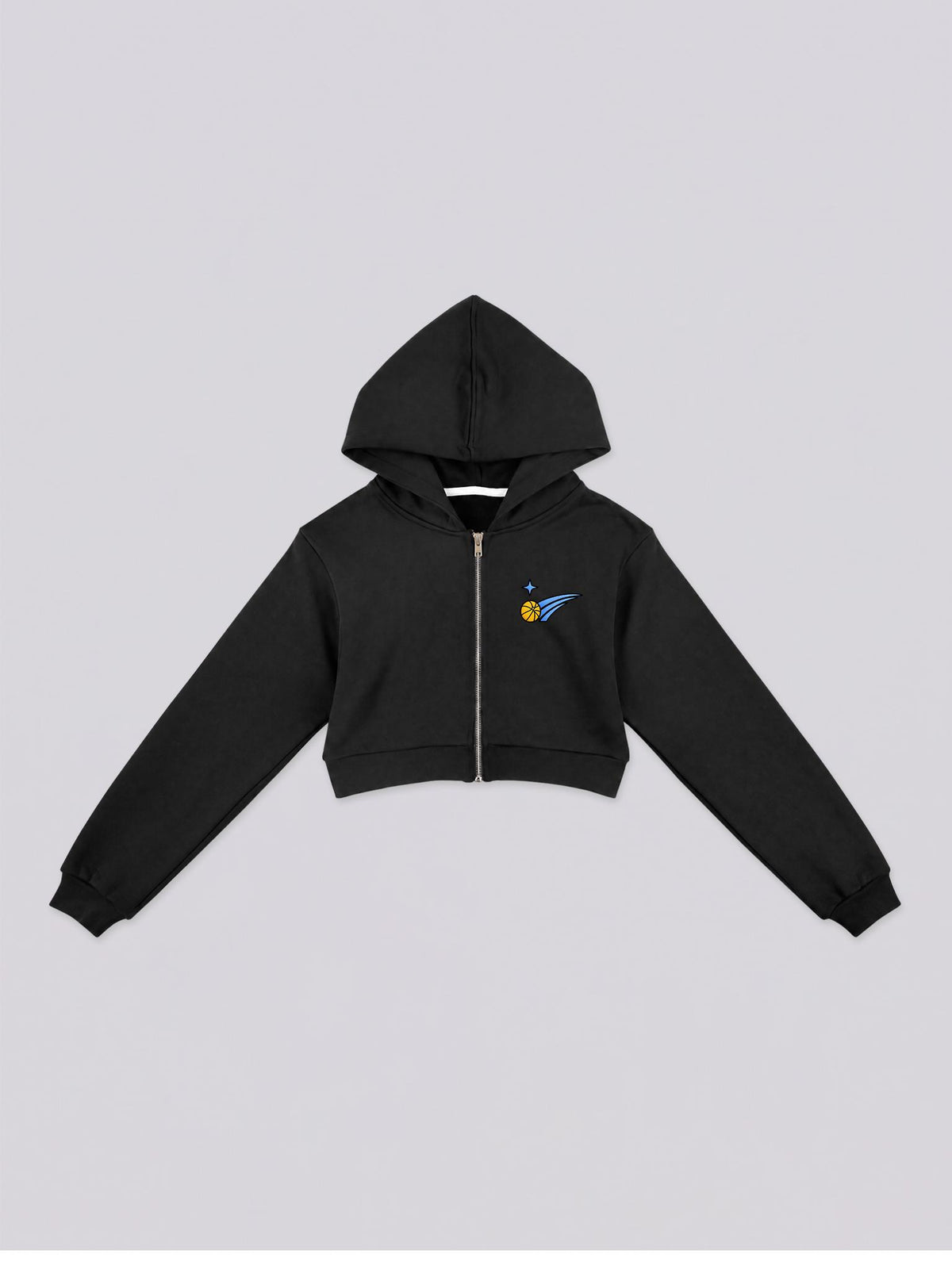 Women Basketball 27 Graphic Cropped Zip-Up Hoodie