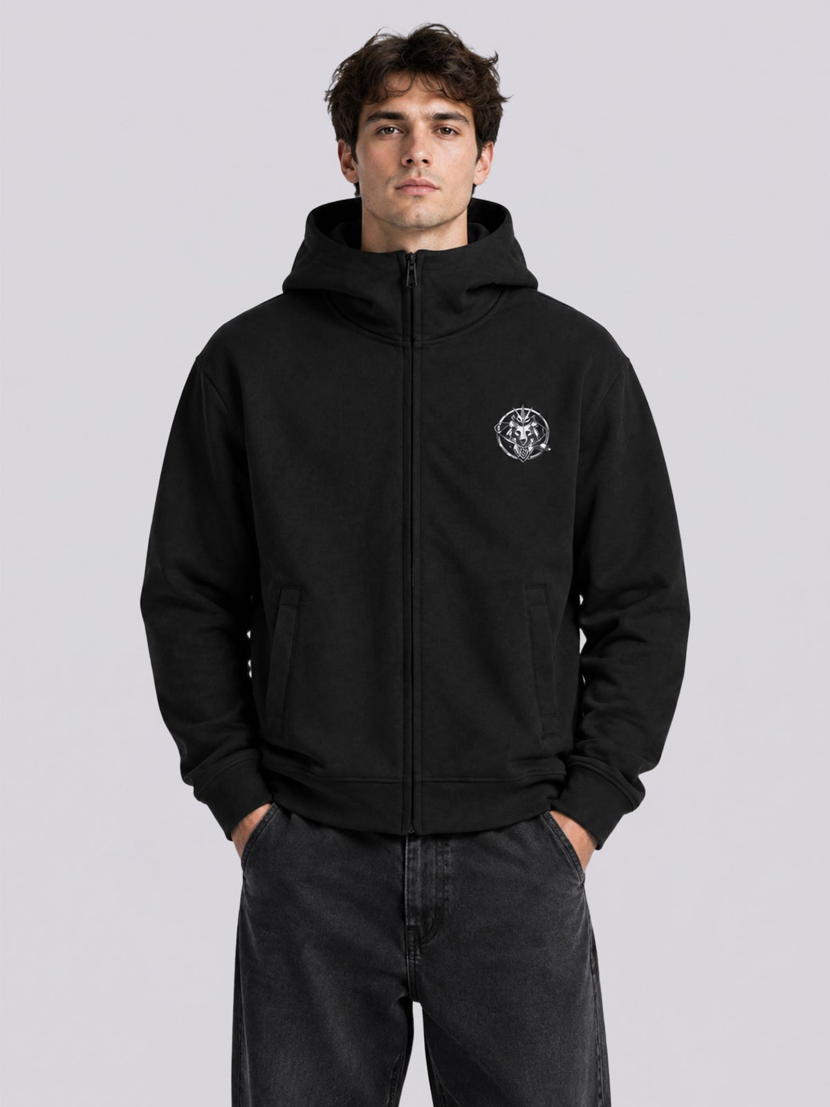 Unisex Leo Gothic Graphic Full Zip Hoodie