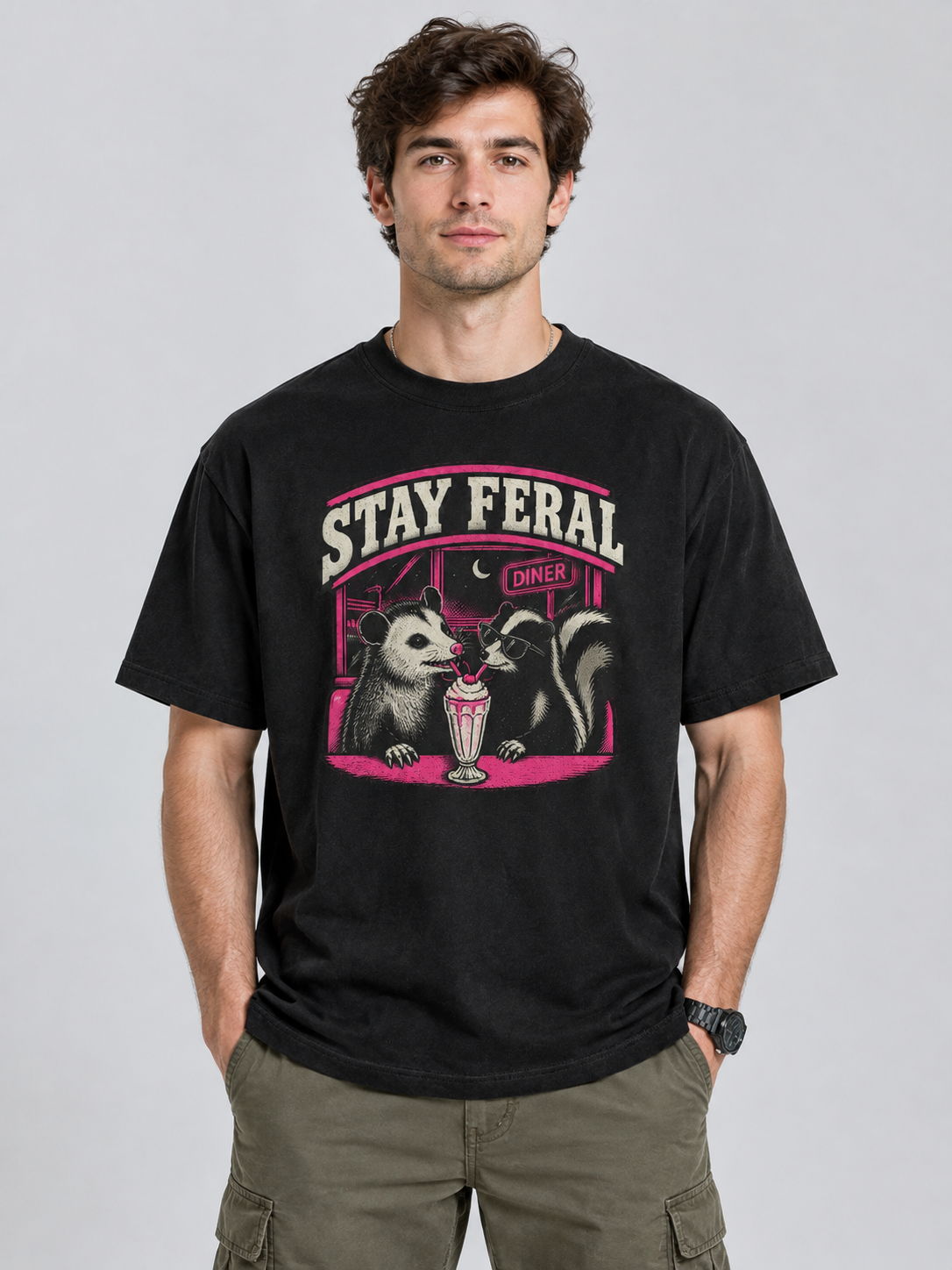 Live Fast Eat Trash "Stay Feral"-Shirt