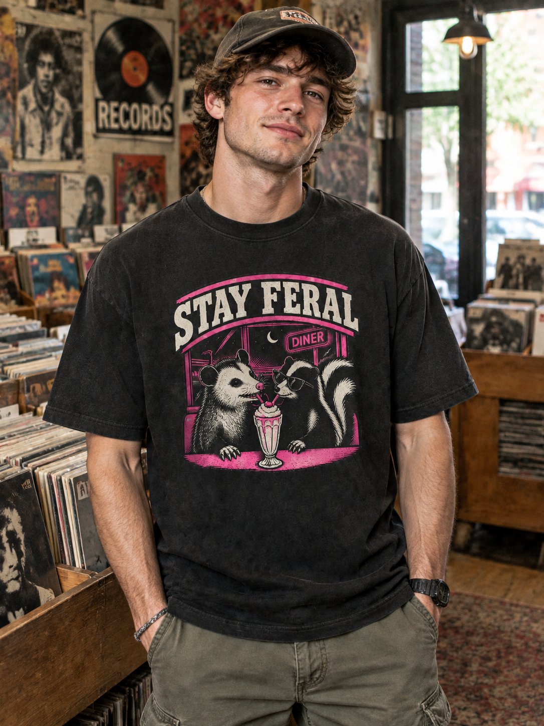 Live Fast Eat Trash "Stay Feral"-Shirt