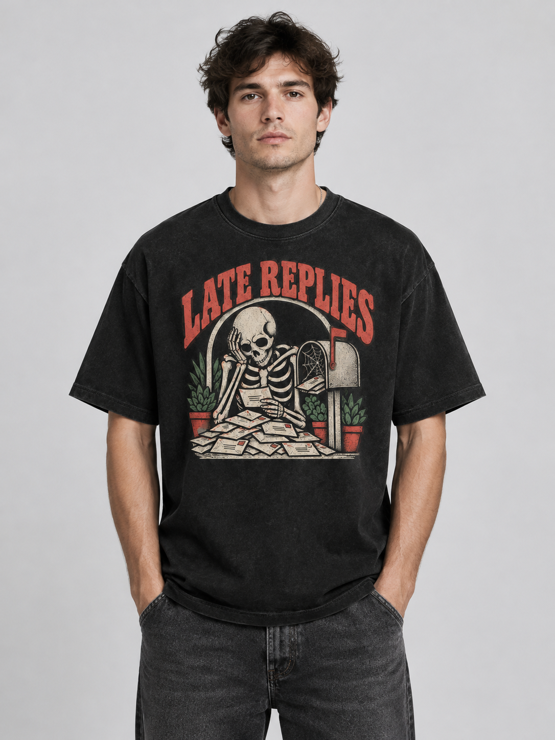 Death By Overthinking "Late Replies"-Shirt