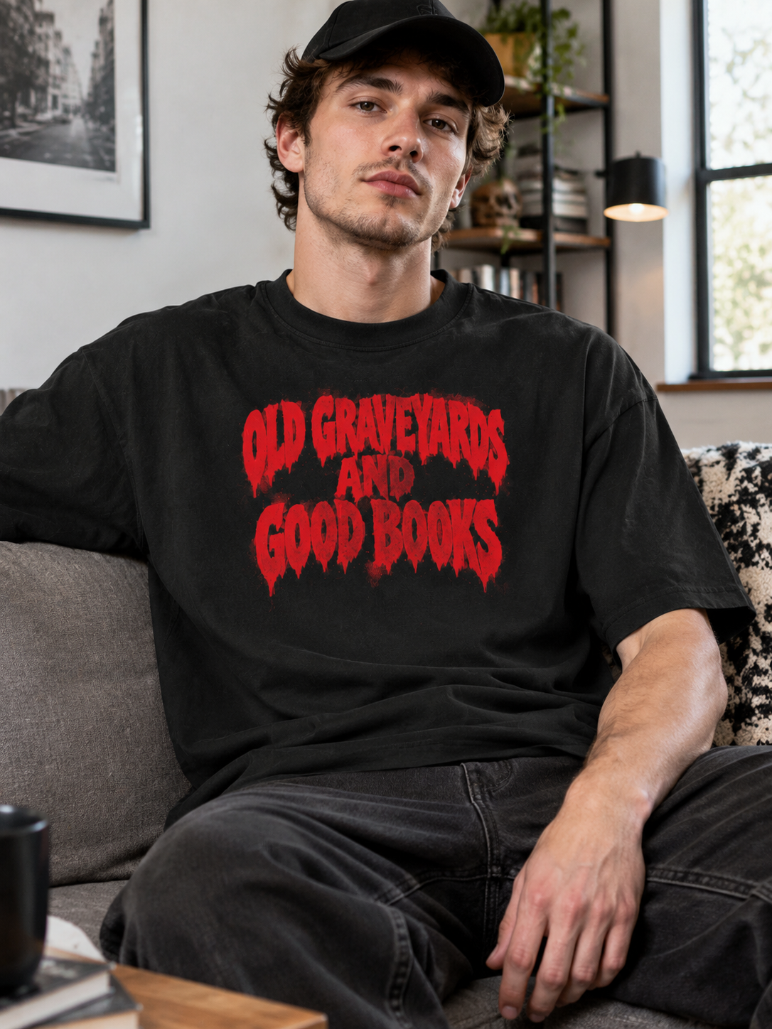 Serial Killer Documentaries And Chill "Old Graveyards And Good Books"-Shirt