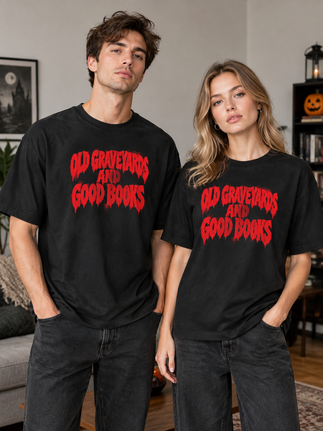 Serial Killer Documentaries And Chill "Old Graveyards And Good Books"-Shirt