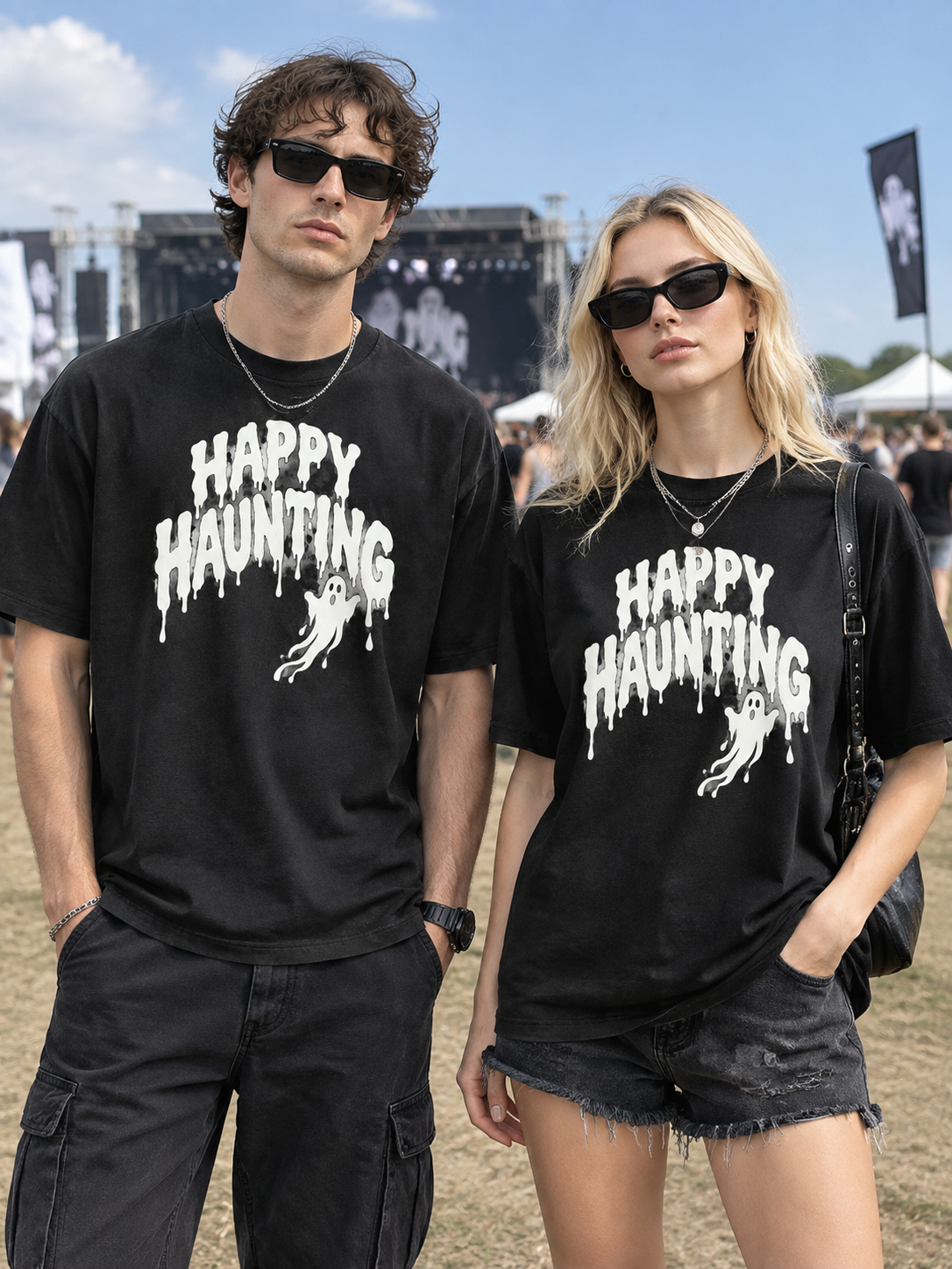 Stay Weird "Happy Haunting"-Shirt